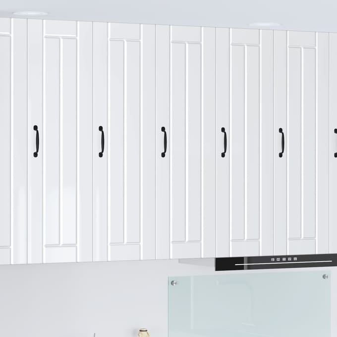 vidaXL - Wandkast - LUCCA - Hoogglans - Wit - 30 - x - 31 - x - 100 - cm - Bewerkt - hout