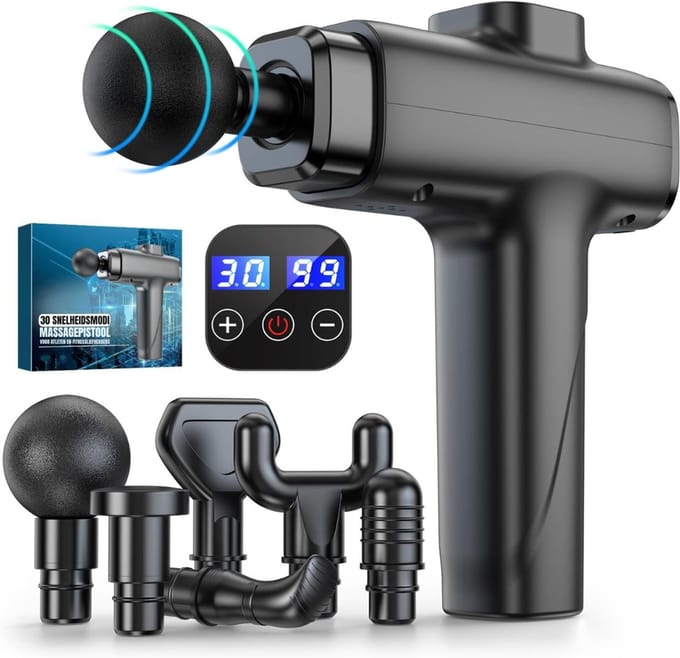 SCH® Massage Gun Professioneel - Massage Gun - Zwart - 15cm x 10cm x 7cm