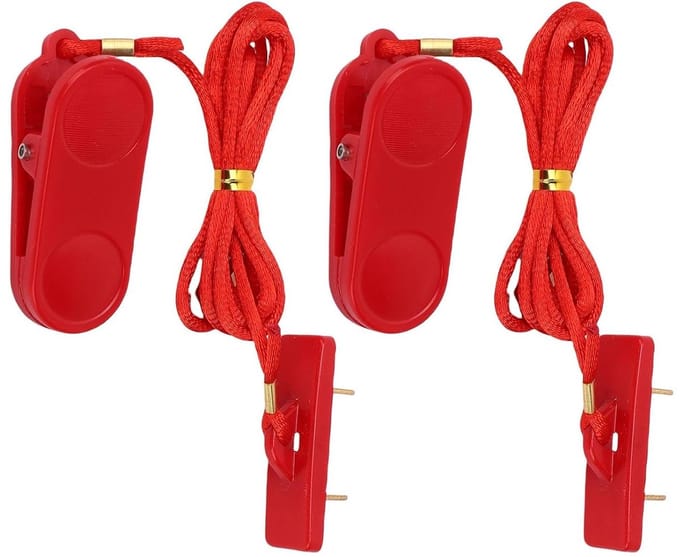 Loopband Veiligheidssleutel - Noodstop Clip - Veilig Trainen - Compact Draagbaar - 2 Stuks - Zwart