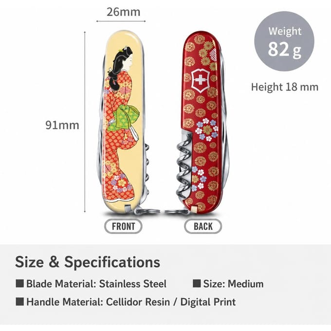 VICTORINOX Ukiyo-e Climber “Mikaeri Bijin” Wit Multitool beige