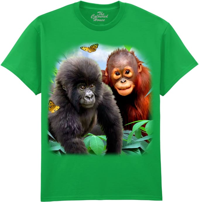 Gorilla Orangutan Jungle Buddies The Coloured House T-shirt M