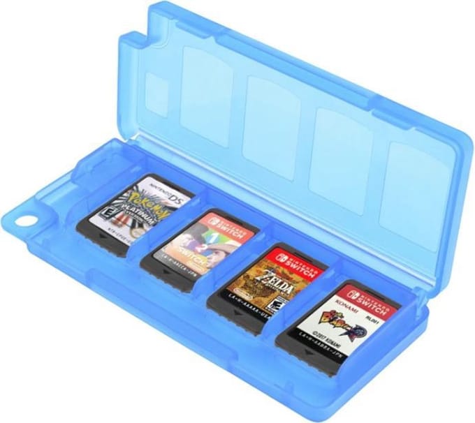 Spel Opberg-Box geschikt voor 8 Nintendo Switch - Switch 2 + 2 SD Cards Blauw