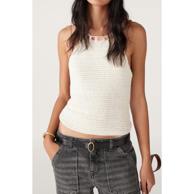 BA&SH Top Cedric Ecru Taglia: L | Canottiere Outlet | Donna | Marrone