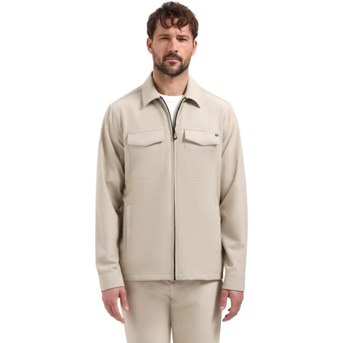 No Excess Overshirt full zipper stretch sedoc stone