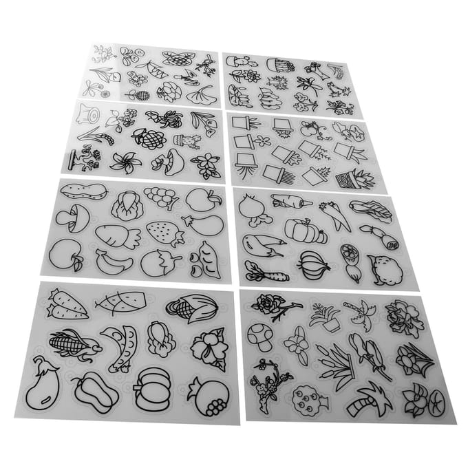 8 stuks Krimpfolie Set Fruit Groente Patroon Mooi Brede Toepassing Shrinky Art
