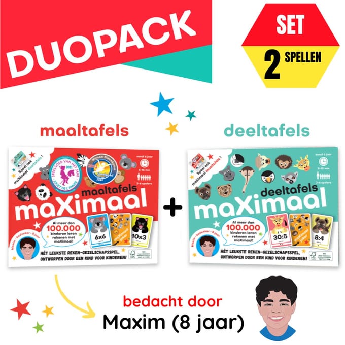 Maximaal Maaltafels & Deeltafels - Gezelschapsspel voor 6+ jaar - Kaartjes