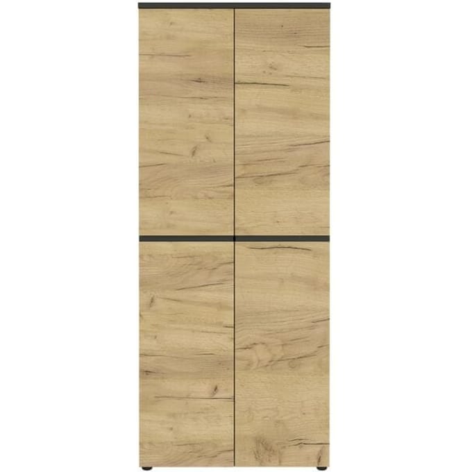 Boston kast, 5 ordnerhoogtes, B 800 x D 400 x H 1970 mm, grafiet & Navarra eiken decor