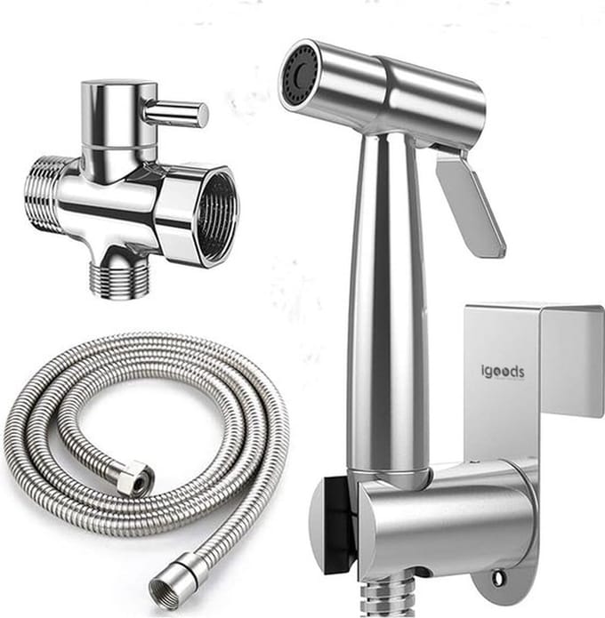 Igoods Bidet Handdouche - Complete set - RVS - Shattaf - Bidet sproeier - 1,5m slang