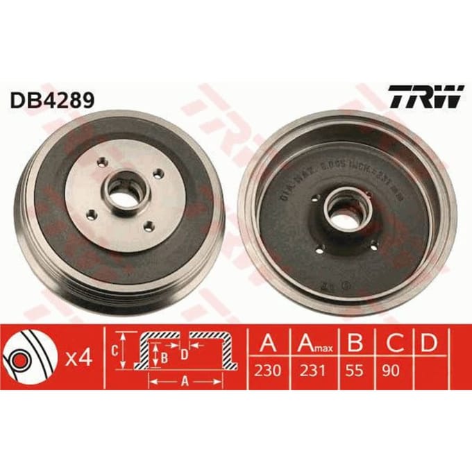 Remtrommel, 1 stuk TRW DB4289