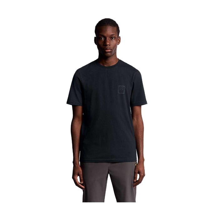 Lyle & Scott Heren T-shirt met ton-sur-ton logo, regular fit (Blauw)
