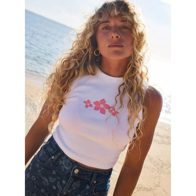 Roxy Iconic Days Top Zonder Mouwen Wit M Vrouw