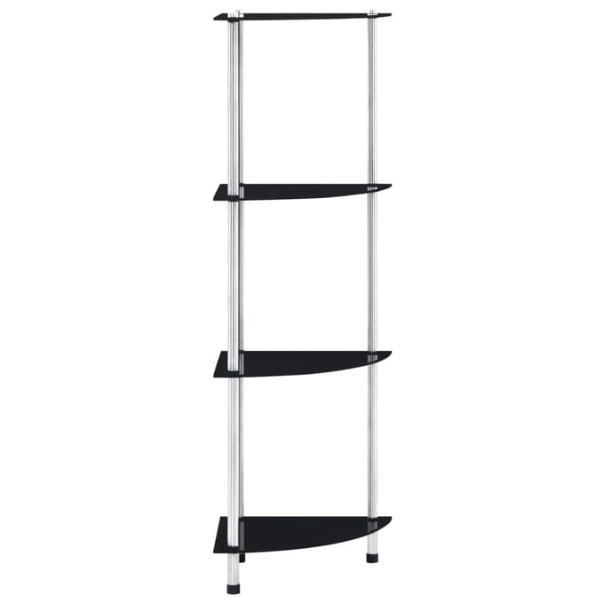 vidaXL - Kastje - 4-laags - 30x30x100 - cm - gehard - glas - zwart