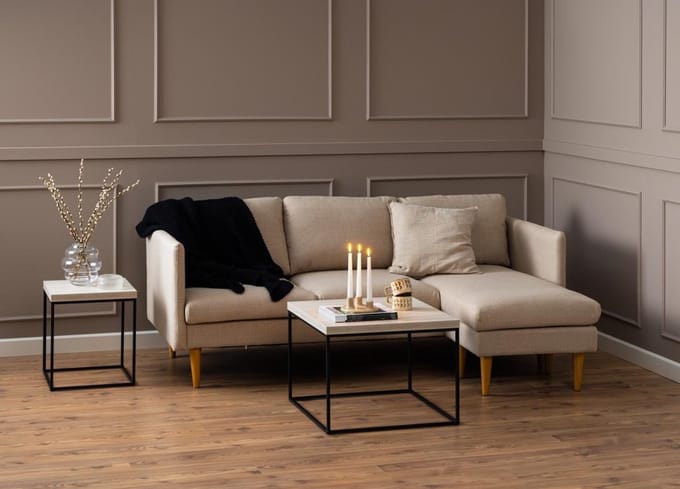 Salontafel Brennero Beige 60x60x45cm MDF - Giga Living