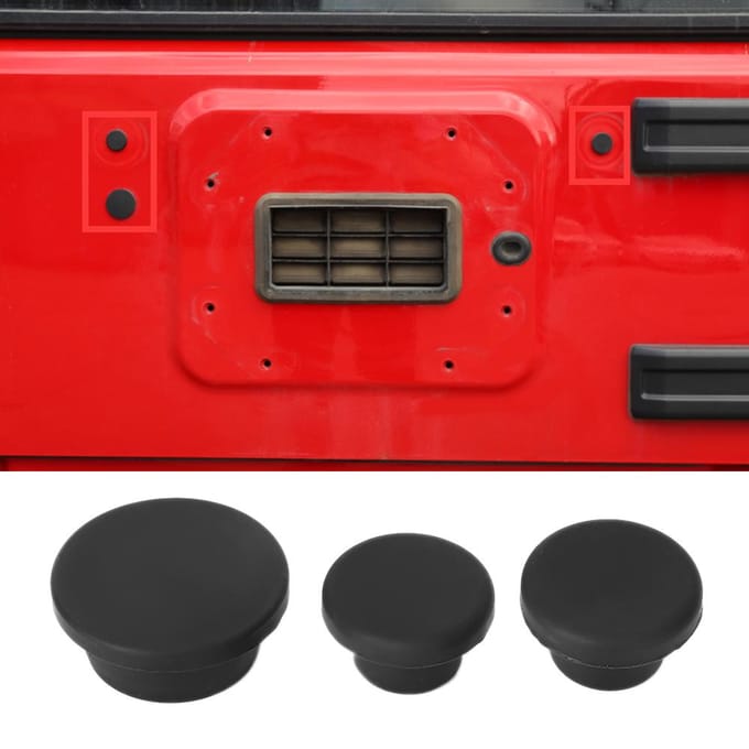 3 stuks rubberen plug voor achterklep, past voor Jeep Wrangler JK 20072017 auto-accessoires black