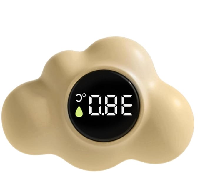 Badthermometer Wolk - Waterthermometer Baby - Veilig Baden - Kleurgecodeerde Indicator - 13 cm - Geel