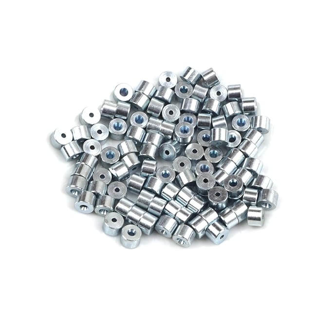 BCR015 100 Stuks Auto Raammechanisme Opwinder Reparatie Stalen Kabel Draad Eindfitting Pen Stop Huls Krimp Klinknagel 6.5x4.5/1.7 mm