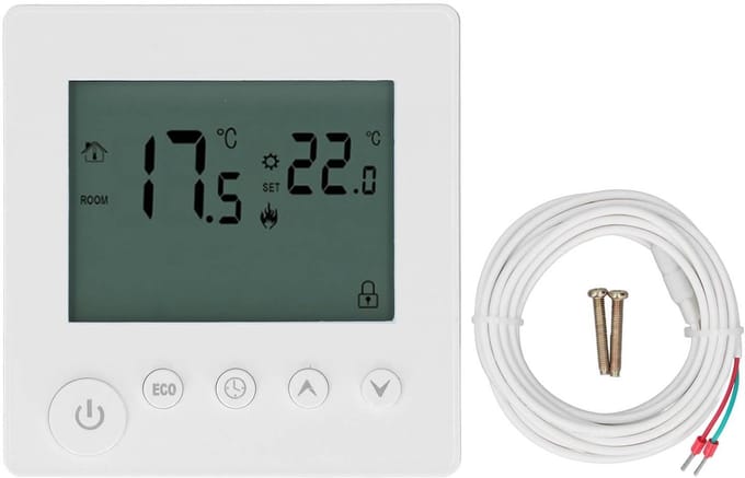 Digitale Thermostaat - Temperatuurregelaar - Vloerverwarming Regelen - Hoge Prestaties Energiebesparing - 4500 W - Wit