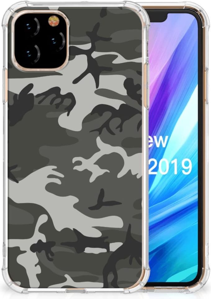 Apple iPhone 11 Pro Doorzichtige Silicone Hoesje Army Light