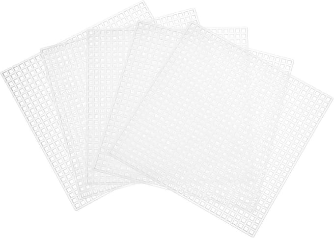 Plastic Gaas Vellen - Borduurt Canvas - Knutselprojecten Maken - Stevig Verdikt Plastic - 12 Stuks - Wit