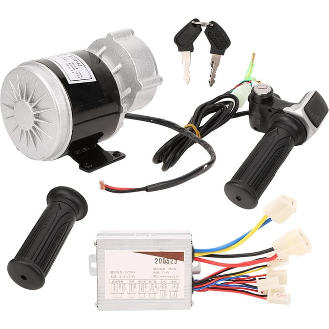 36V 350W EBike Borstelmotor Controller Vierkant Scherm Elektrische Hoeveelheid met Gashandvat black