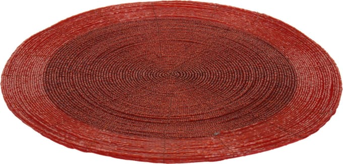 Excellent Houseware Placemat - rood - D35 cm - kunststof - rond - onderlegger - Diner/kerstdiner tafel placemats