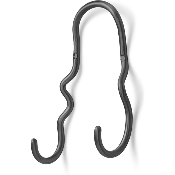 Ferm Living Curvature dubbele haak - black brass