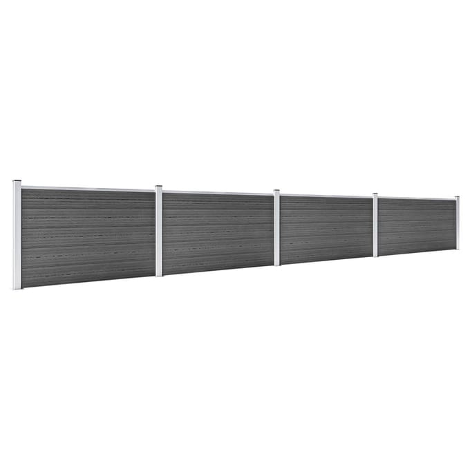 vidaXL - Schuttingpanelenset - 699x105 - cm - HKC - zwart