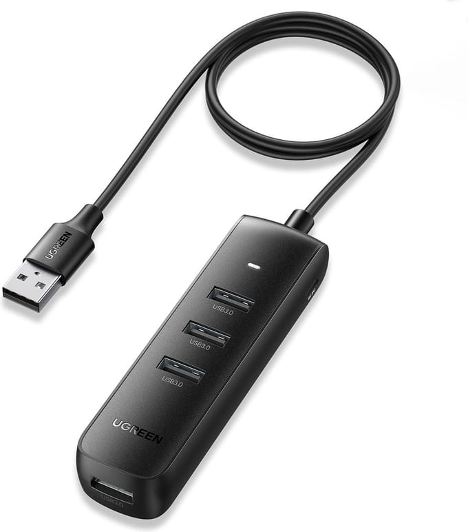 Ugreen - USB - HUB-splitter Type A - 4x USB 3.2 Gen - 1 - zwart - (CM416 - 80657)
