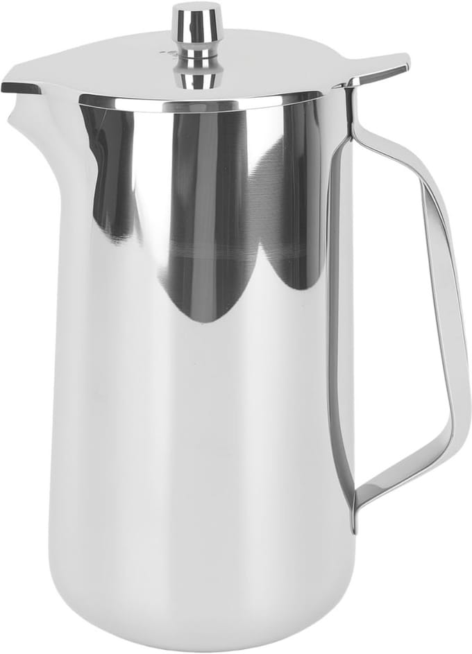 Moderne Roestvrijstalen Waterkan van 2 Liter met Ergonomische Handgreep