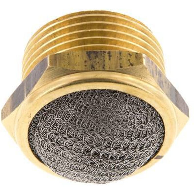 NPT 1'' Messing Compacte Pneumatische Geluiddemper 1.4301 Draadgaas