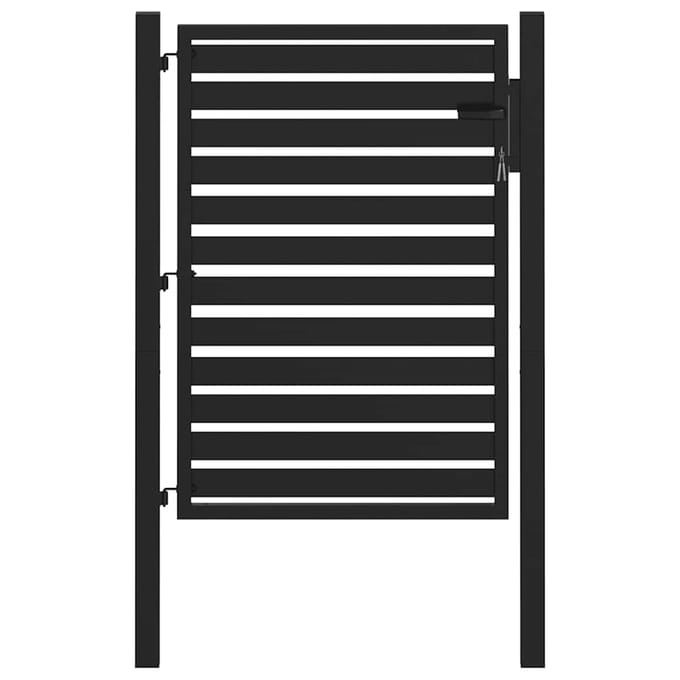 vidaXL - Tuinhek - afsluitbaar - 100x120 - cm - aluminium - zwart