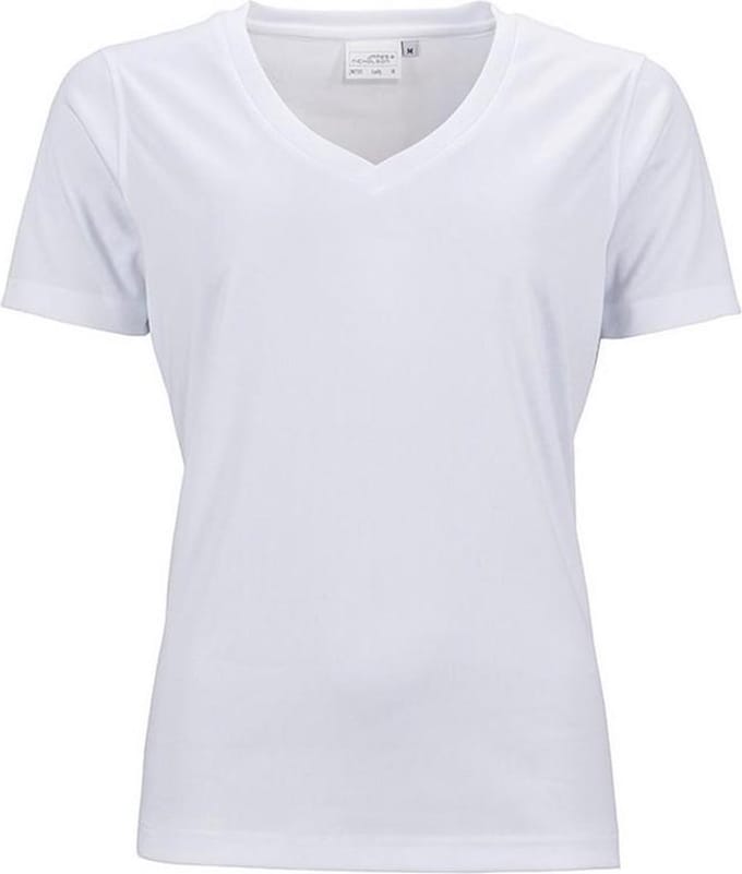 James and Nicholson Dames/dames Actief V Hals T-Shirt (Wit)