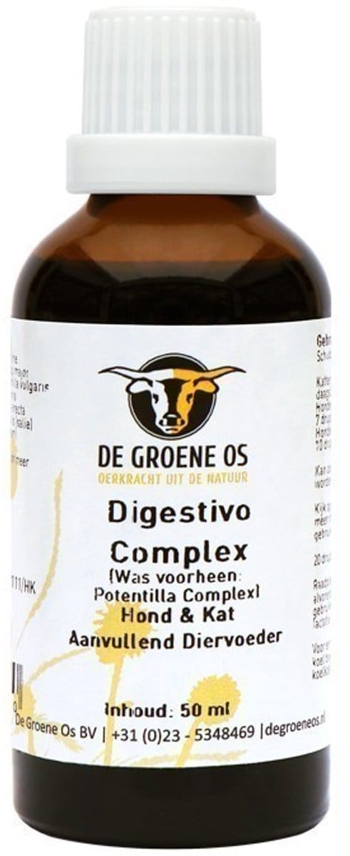 Digestivo Complex Supplement De Groene Os - Spijsvertering Ondersteuning - 50ml Honden Katten
