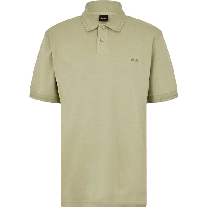 Boss Heren Interlock Korte Mouwen Polo Shirt (Groen)