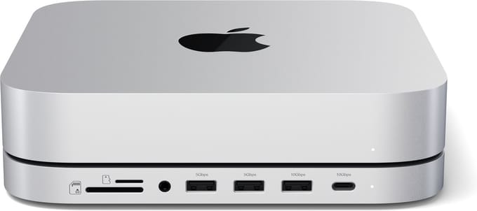 Satechi Aluminum geschikt voor Mac Mini/Mac Studio Stand Hub - SSD slot - Grijs