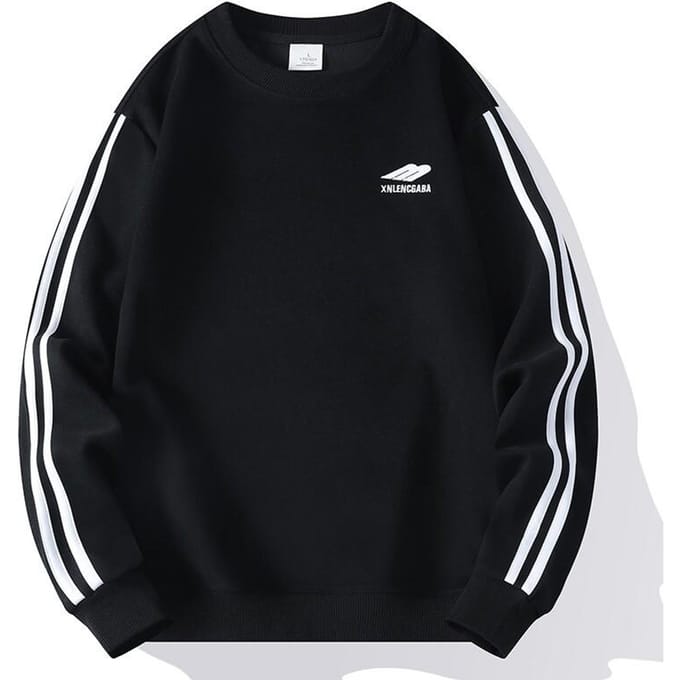 Heren Losse Ronde Hals Pullover Onder Shirt Tiener Nieuwe Mode Casual Top M black