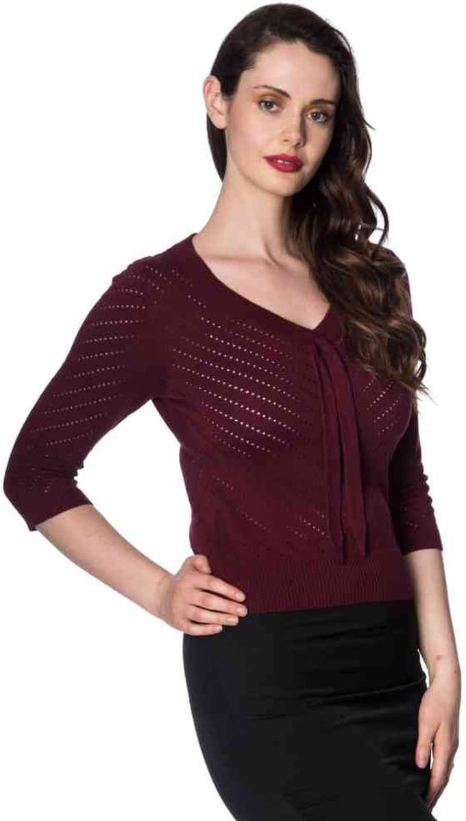 Dancing Days - CHARLIE CHEVRON Top - M - Bordeaux rood