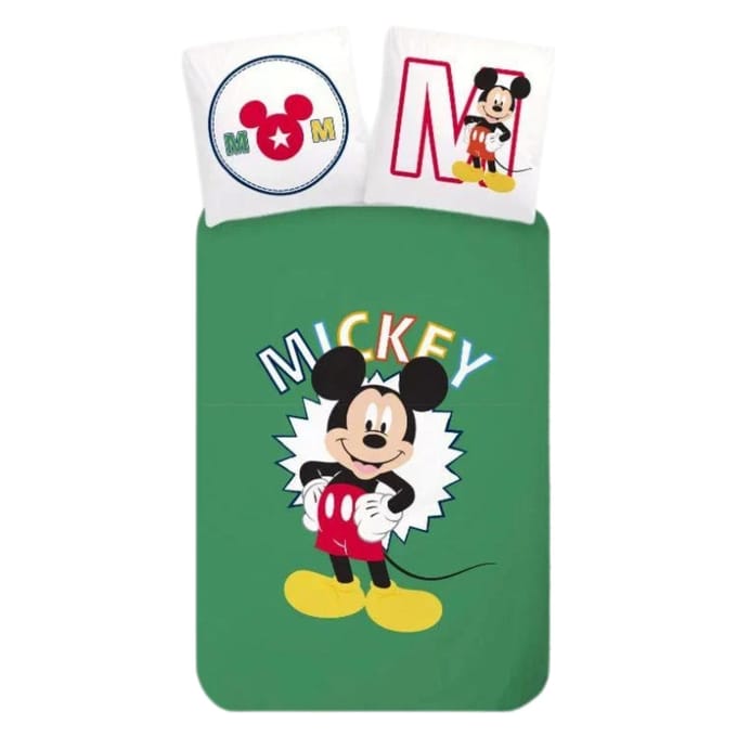 Mickey Mouse Peuterdekbedovertrek Groen - 100 x 135 cm - Katoen