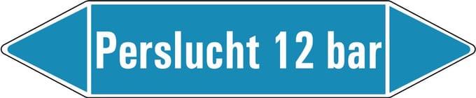 Perslucht 12 bar leidingmarkering op vel 252 x 52 mm - 3 per vel