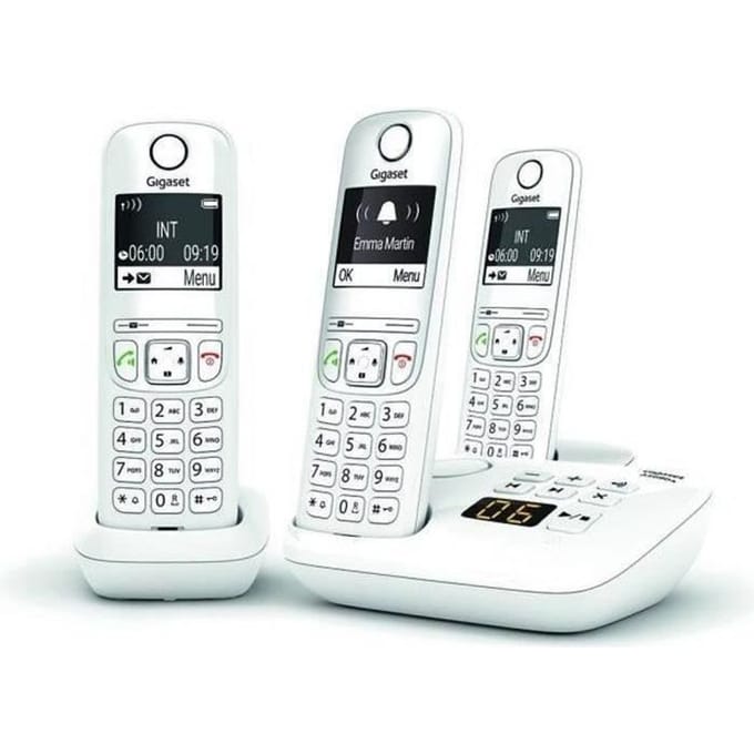 Téléphone Fixe AS690 A Trio Blanc - GIGASET - Monochrome - 20 tonalités de sonnerie - Mains libres