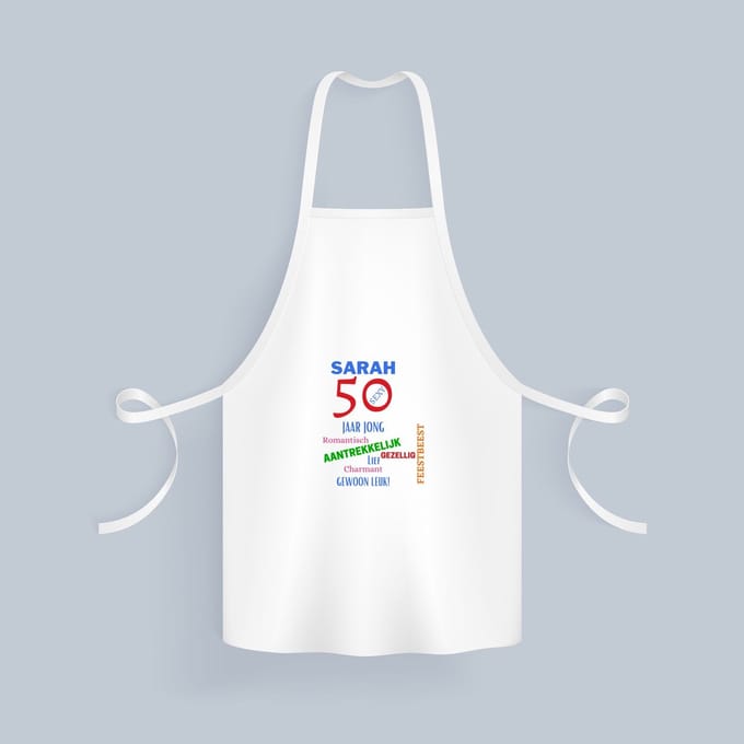 Akyol - sarah 50 Keukenschort - Verjaardag cadeau - mama - grappige tekst - 82 bij 71 cm