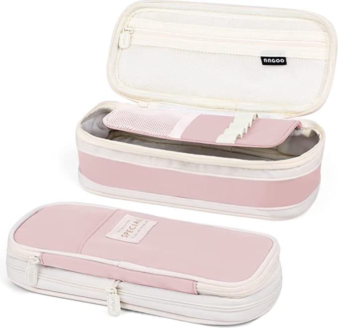 Lux-Etui-grote etui-licht roze-school etui