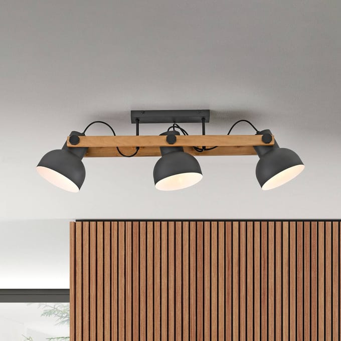 JUST LIGHT. GmbH JUST LIGHT. Plafondlamp Cup 2.0, 3-lamps zwart, metaal