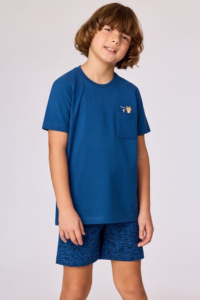 Woody pyjama jongens - blauw - 261-10-QRS-Z/887 - maat 176