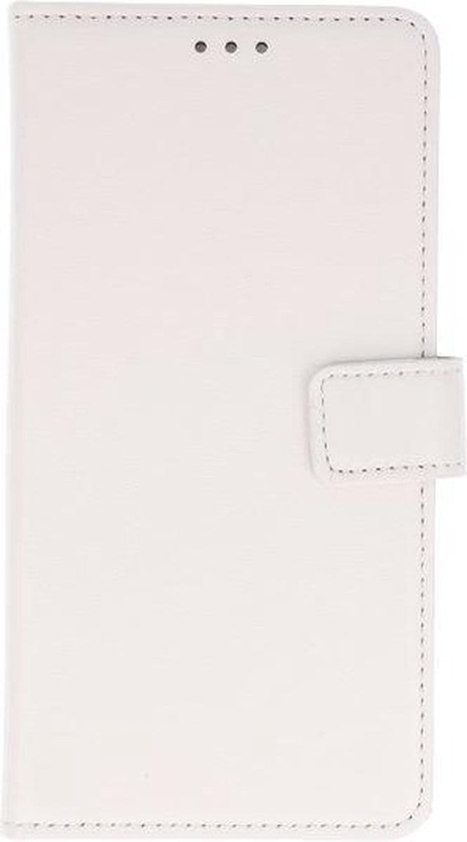 Wit booktype wallet case Hoesje voor Huawei P Smart