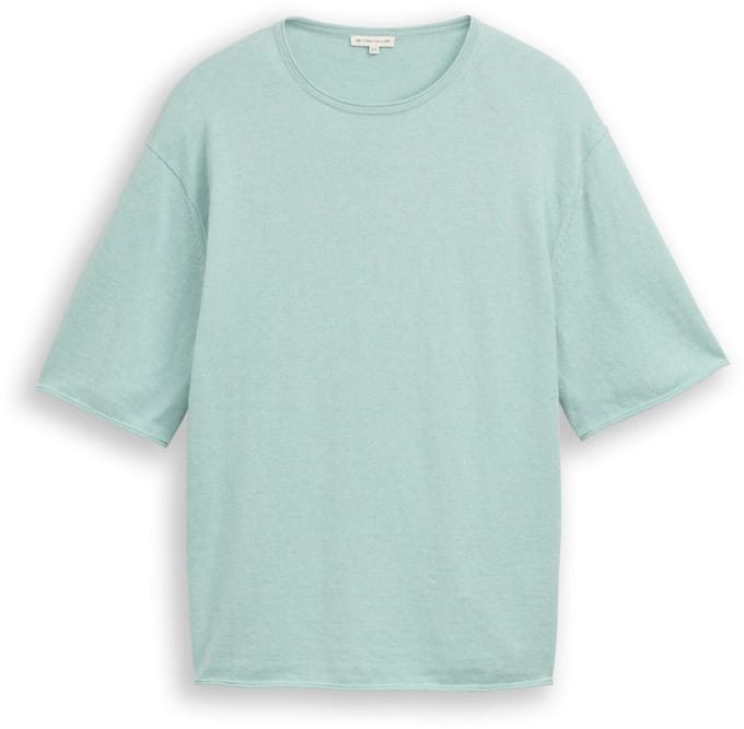 Tom Tailor - Plus Size - Loose fit gebreide trui met kasjmier - Maat 44 - blue haze melange