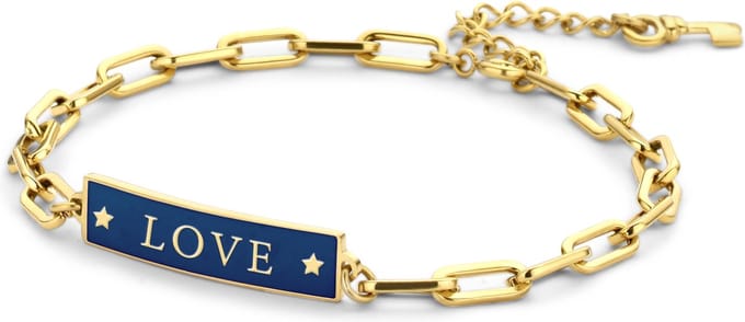 Special Moments 8KM-BC0068 Stalen armband - LOVE - 16,5 + 3 CM - Goudkleurig