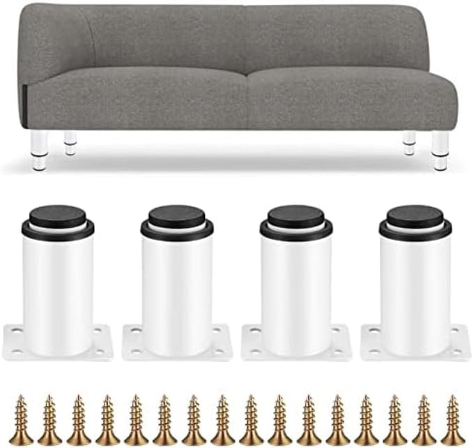 PromoHome 4 Stuks Verstelbare Meubelpoten - Hoogte Instelbaar 0-40 mm - Wit