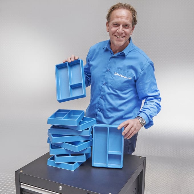 Datona® Vakverdeling met 3 compartimenten - 25 stuks - Blauw