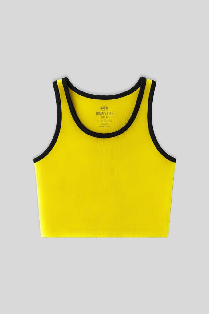 Geribbelde Mouwloze Crop Top
